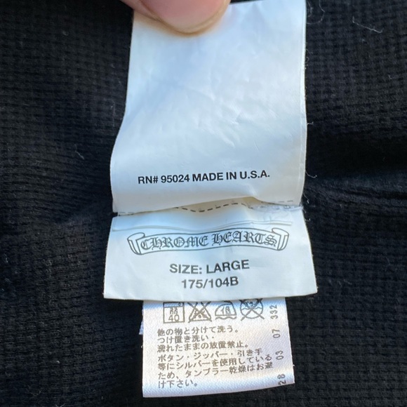 Vintage Chrome Hearts thermal lined zip up hoodie - Picture 7 of 8